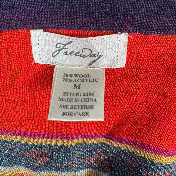 Anthropologie FREEWAY M Boho Tribal Open Front Cardigan Sweater Wool Blend Fall - Picture 4 of 10